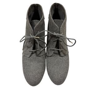 DR. SCHOLL'S GRAY WOOL BLEND LACE UP BOOTS SIZE 8.5 NWOT